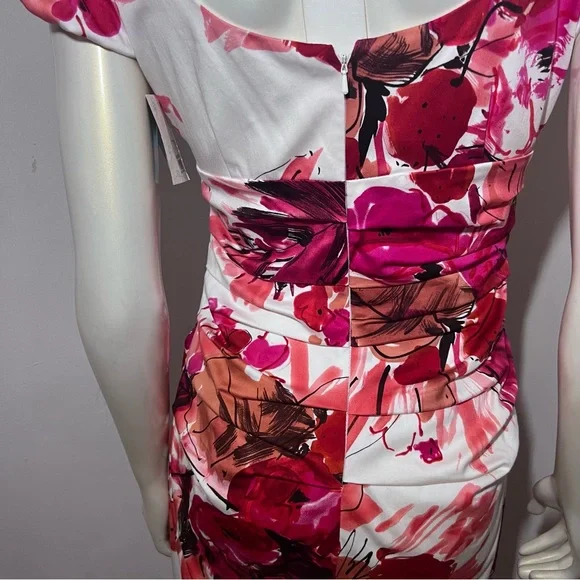 New Suzi Chin for Maggy Boutique Floral water color Dress Size 6 Petite New BB - Picture 8 of 12